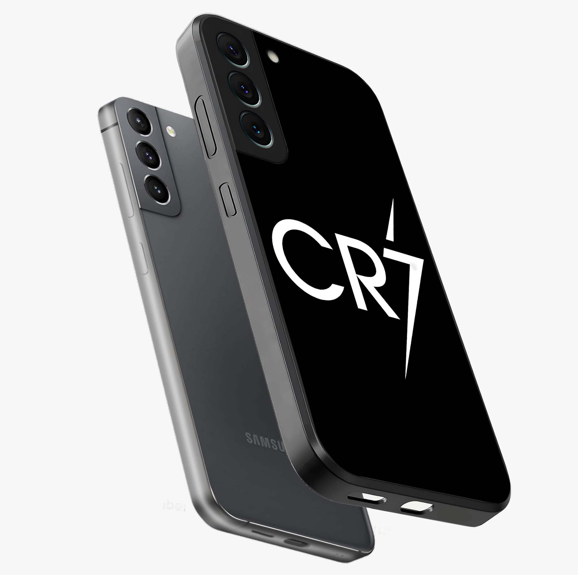 Cr7 Elite Strike Glass Case displayed in angled mockup highlighting powerful sports graphic with bold athletic theme.