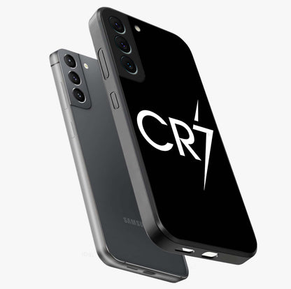 Cr7 Elite Strike Glass Case displayed in angled mockup highlighting powerful sports graphic with bold athletic theme.