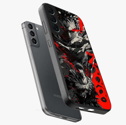 Demon Sword Resolve Glass Case displayed in angled mockup highlighting powerful demon sword illustration with dark fantasy aesthetic.