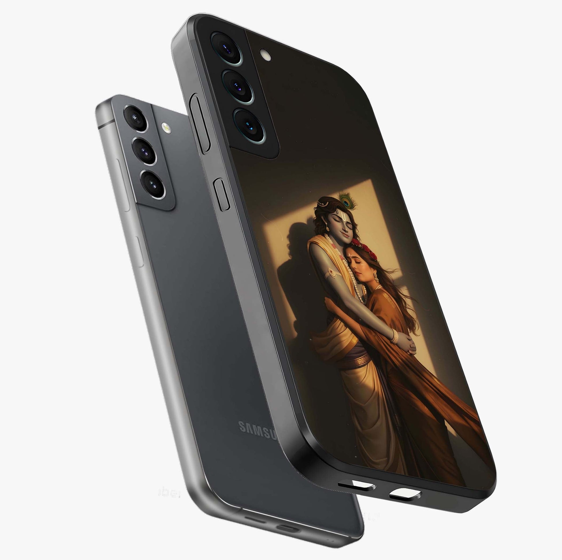 Divine Eternal Love Glass Case displayed in angled mockup highlighting elegant divine inspired design with peaceful aesthetic.