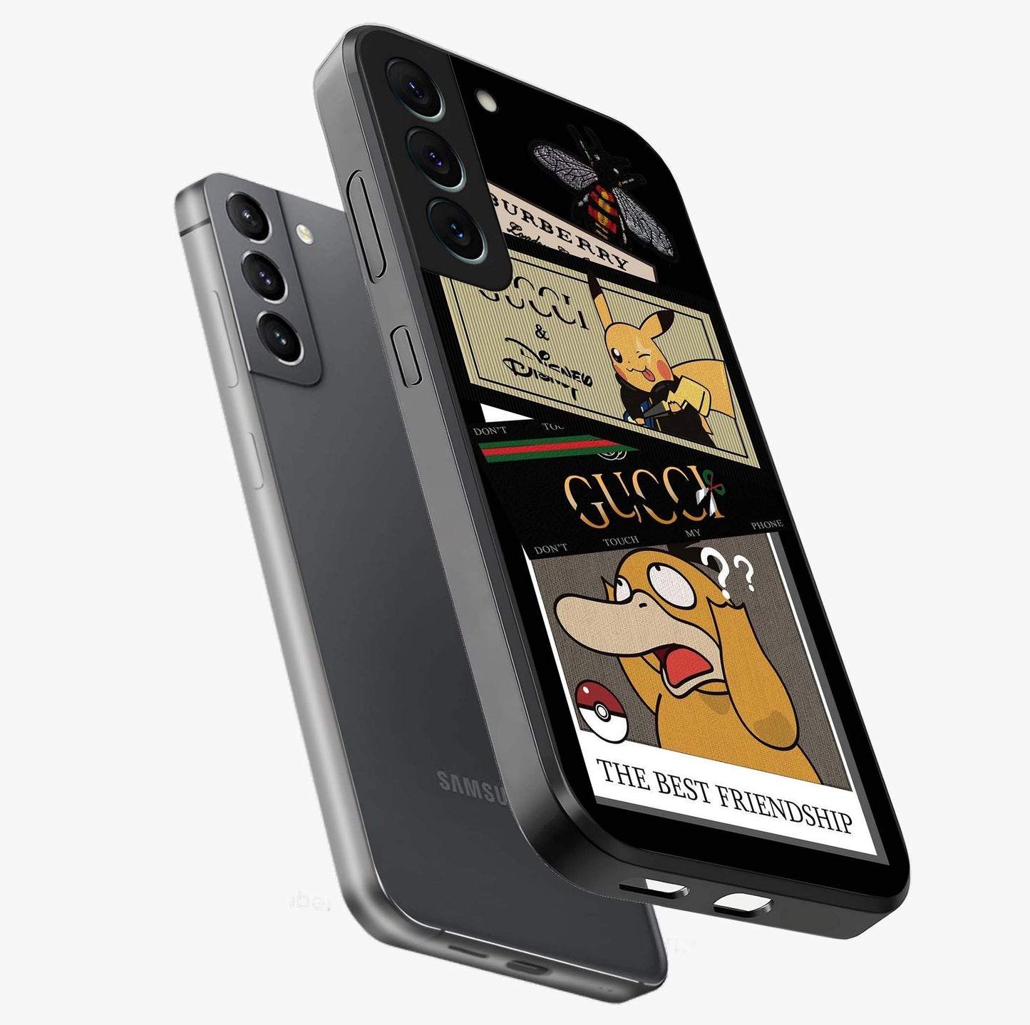 Gucci Play Mashup Glass Case displayed in angled mockup highlighting stylish fashion mashup design with bold aesthetic.