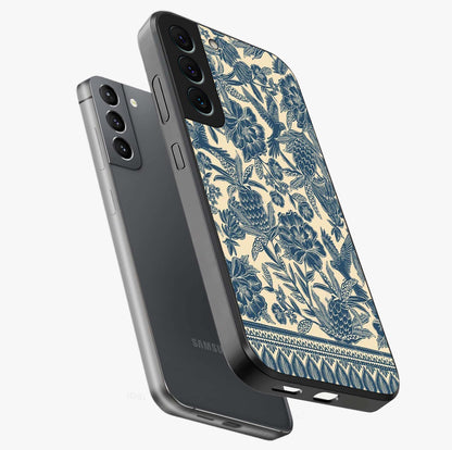 Heirloom Wild Bloom Glass Case displayed in angled mockup highlighting botanical bloom design with classic aesthetic style.