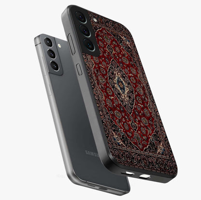 Heritage Carpet Royale Glass Case displayed in angled mockup highlighting intricate royal carpet design with heritage aesthetic.