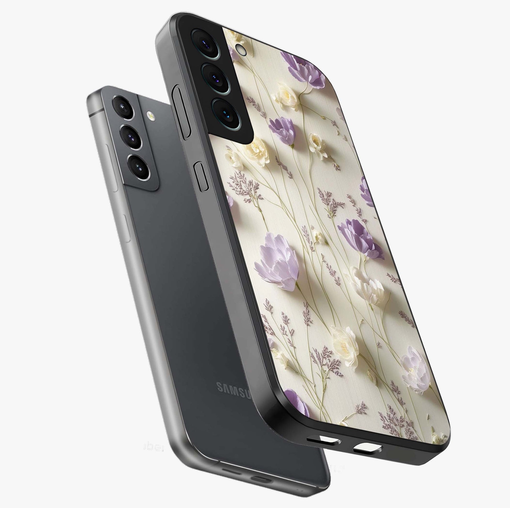 Lilac Breeze Harmony Glass Case displayed in angled mockup highlighting calm lilac breeze design with soothing aesthetic style.