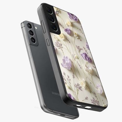 Lilac Breeze Harmony Glass Case displayed in angled mockup highlighting calm lilac breeze design with soothing aesthetic style.