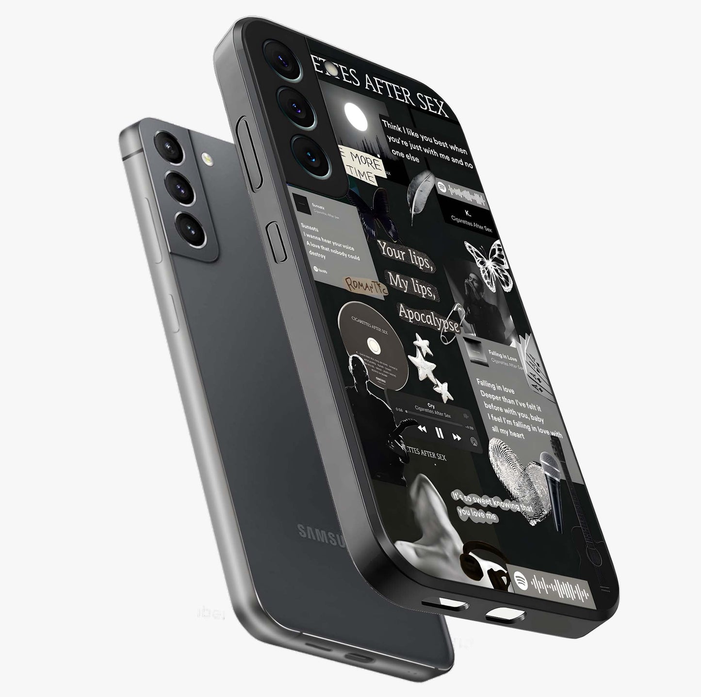 Midnight Love Echo Glass Case displayed in angled mockup highlighting elegant love inspired design with deep aesthetic style.