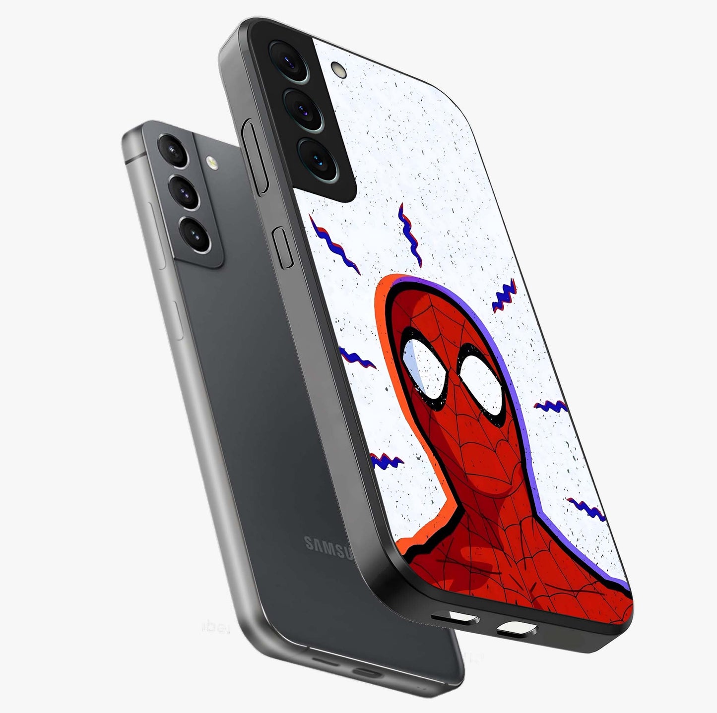 Omg Spiderman Glass Case displayed in angled mockup highlighting dynamic hero illustration with action comic aesthetic.