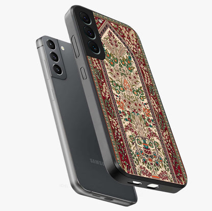 Persian Inspired Glass Case displayed in angled mockup highlighting intricate traditional design with elegant cultural aesthetic.