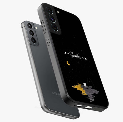 Silent Night Row Glass Case displayed in angled mockup highlighting peaceful evening design with dreamy night aesthetic.