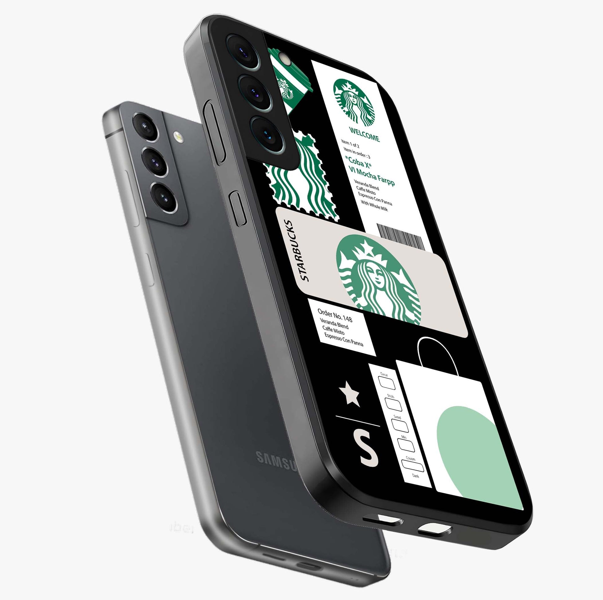 Starbucks Mocha Glass Case displayed in angled mockup highlighting stylish mocha themed design with cozy café aesthetic.