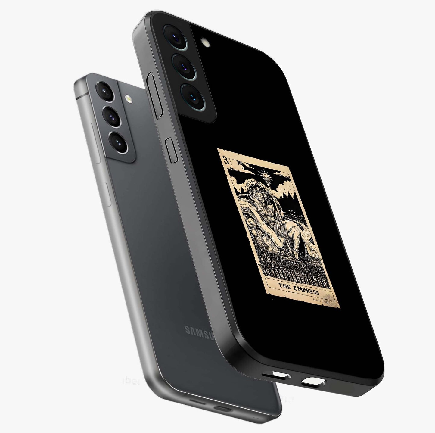 The Empress Glass Case displayed in angled mockup highlighting elegant royal design with majestic aesthetic style.