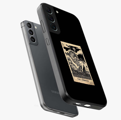 The Empress Glass Case displayed in angled mockup highlighting elegant royal design with majestic aesthetic style.