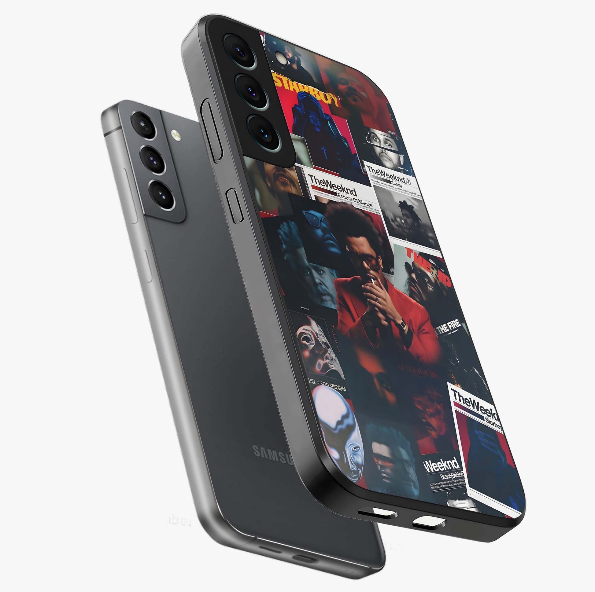 The Weeknd Glass Case displayed in angled mockup highlighting stylish pop culture inspired design with modern aesthetic.