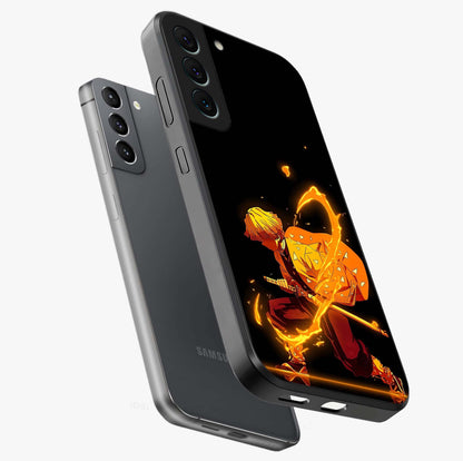 Thunder Flame Execution Glass Case displayed in angled mockup highlighting dramatic fire themed design with intense fantasy aesthetic.