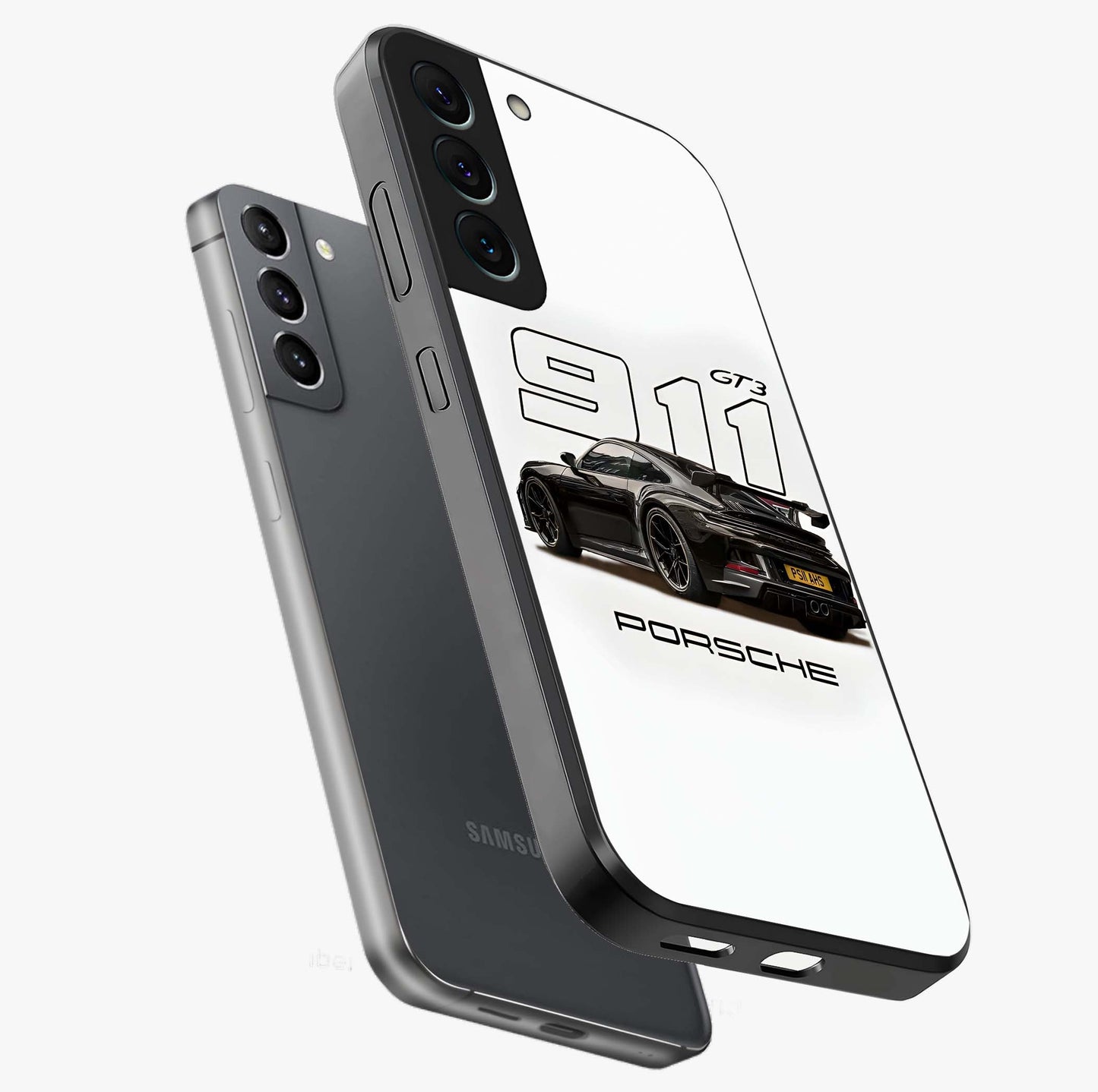 Turbo Legacy Icon Glass Case displayed in angled mockup highlighting dynamic automotive design with performance aesthetic.