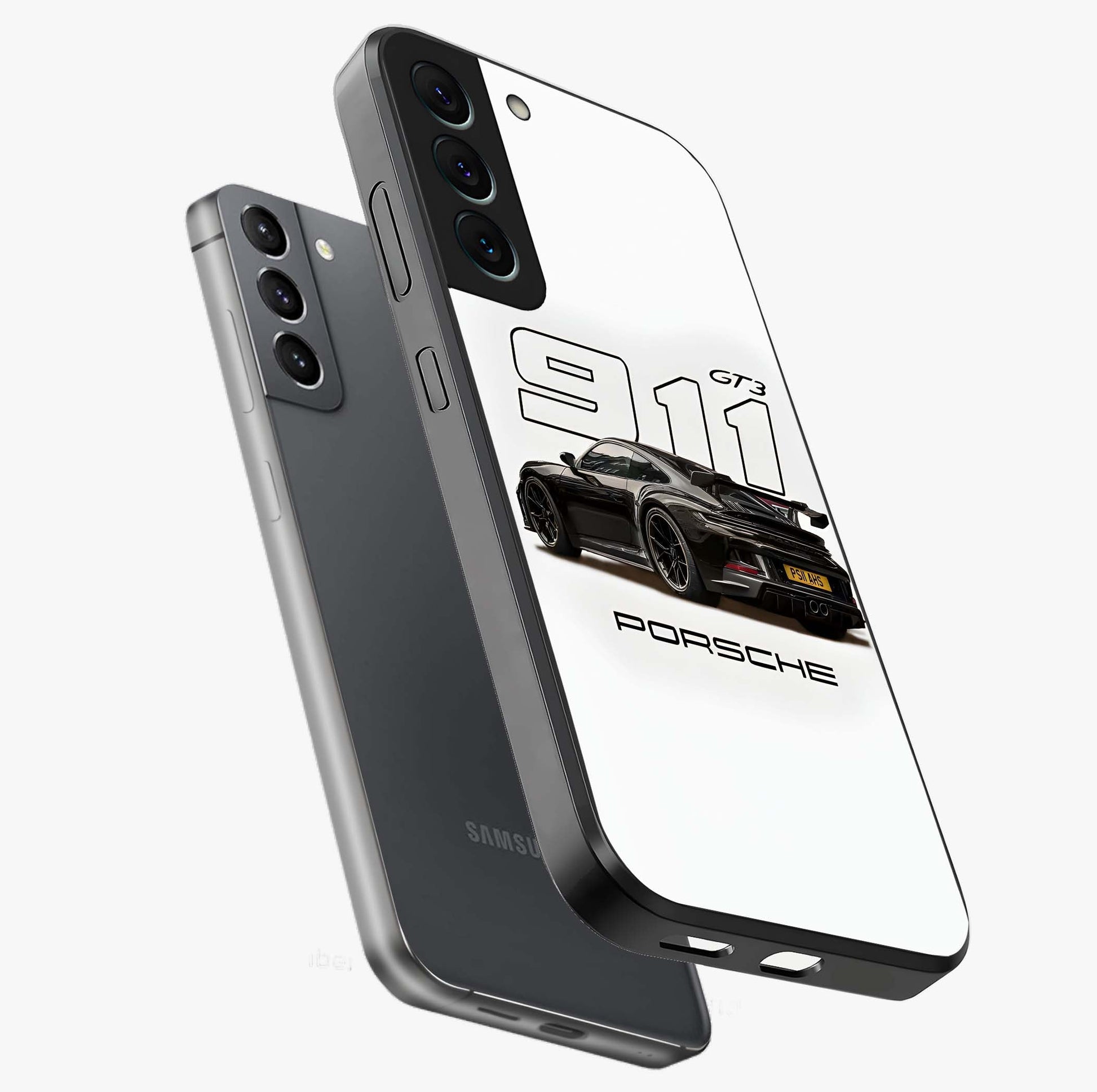 Turbo Legacy Icon Glass Case displayed in angled mockup highlighting dynamic automotive design with performance aesthetic.
