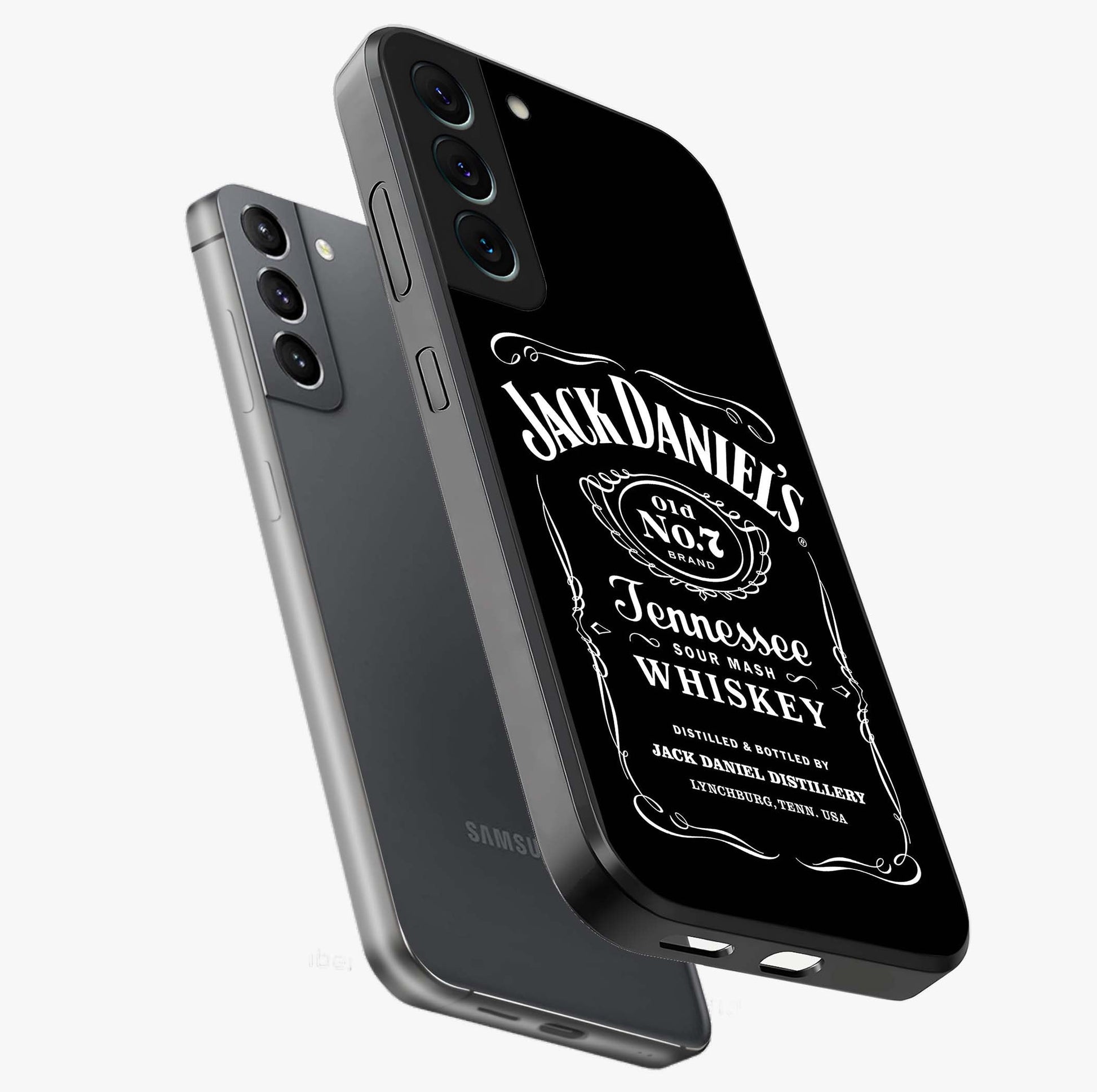 Vintage Whiskey Heritage Glass Case displayed in angled mockup highlighting retro beverage themed design with heritage aesthetic.