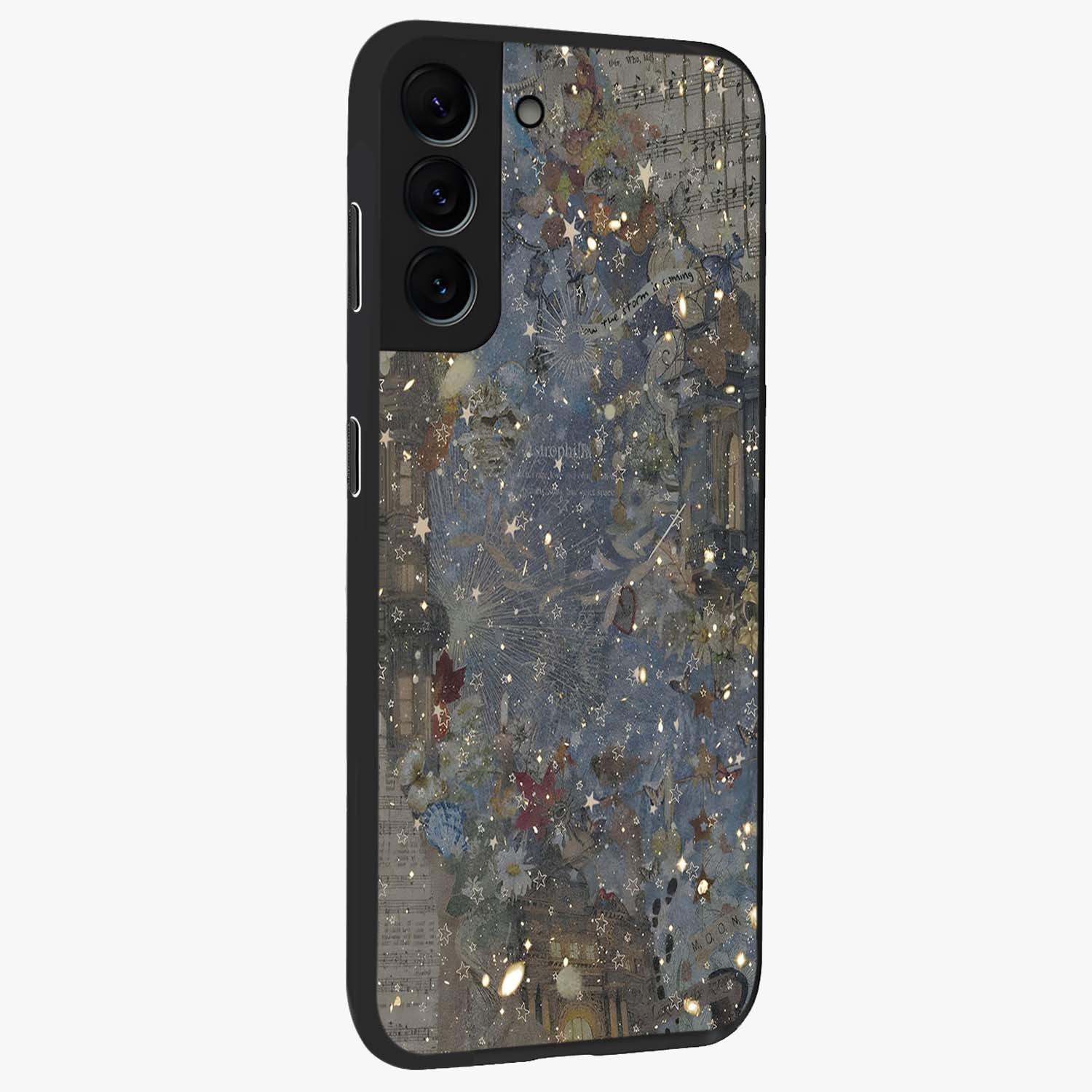 Aesthetic Astrolophia Glass Case upright view showcasing soft aesthetic theme with stylish modern look.