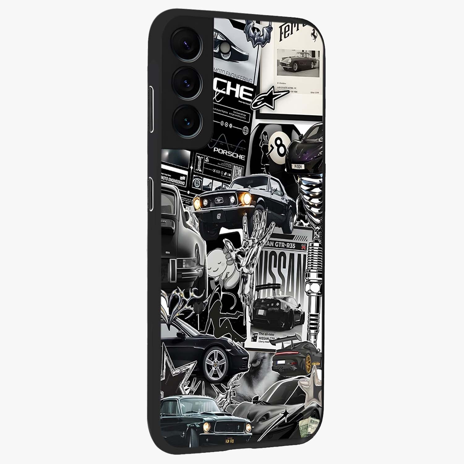 Aesthetic Dark Love Glass Case upright view showcasing dramatic romantic artwork with modern aesthetic style.