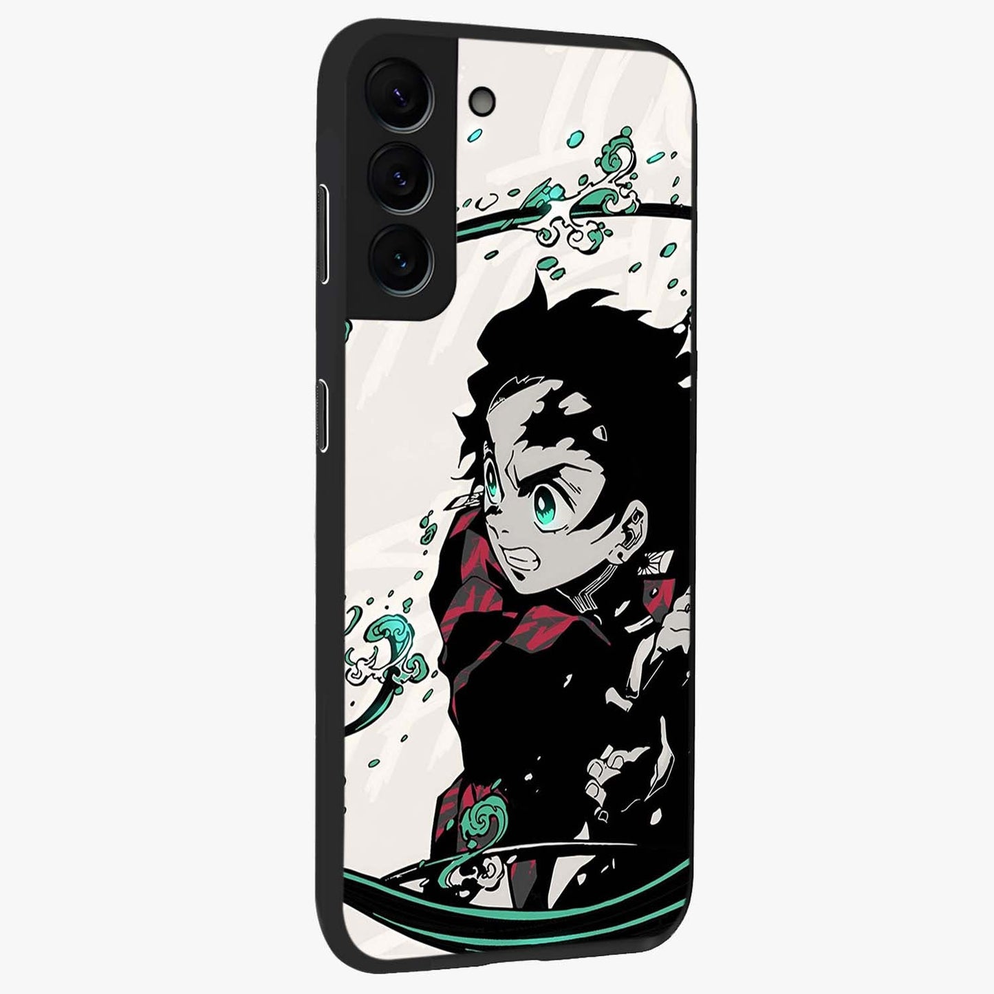 Demon Slayer Glass Case upright view showcasing powerful anime artwork with intense warrior theme.