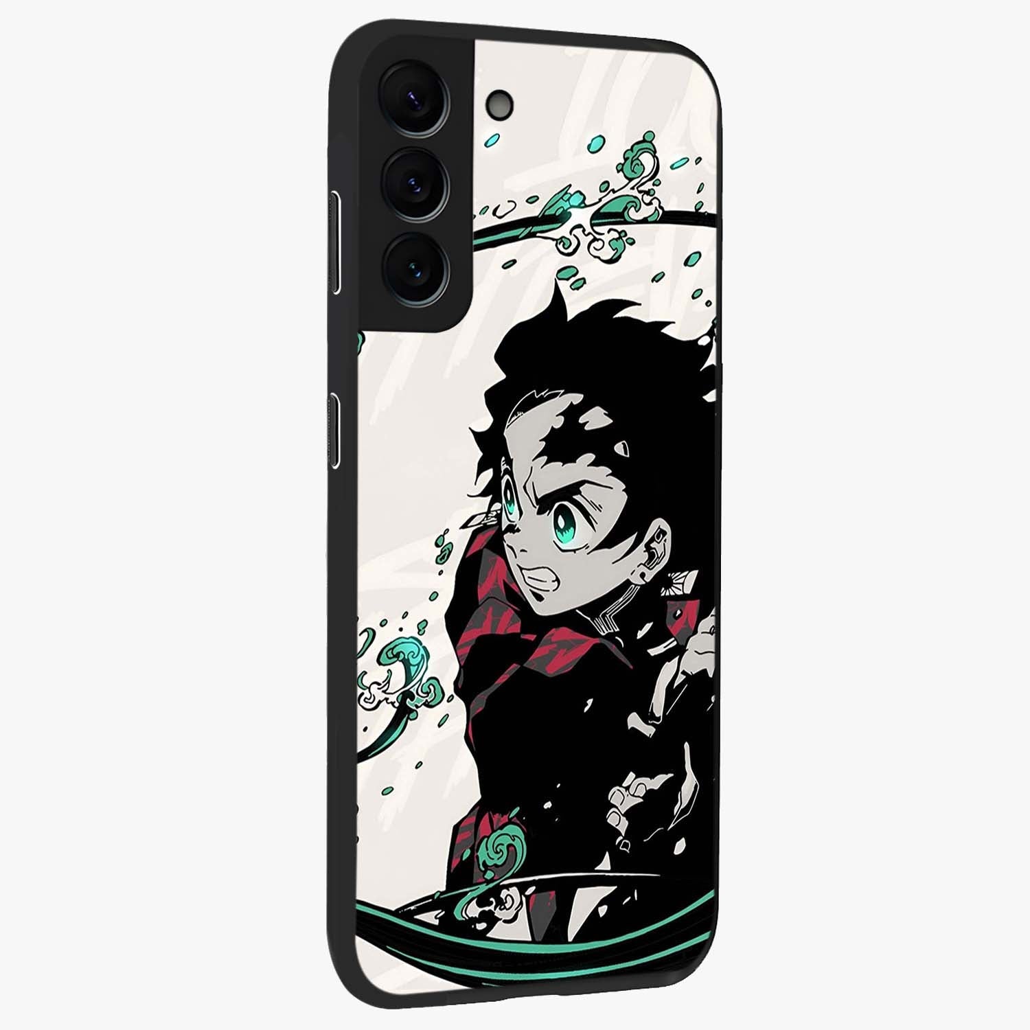 Demon Slayer Glass Case upright view showcasing powerful anime artwork with intense warrior theme.