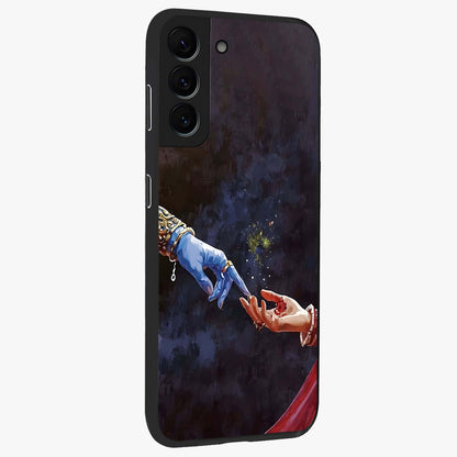 Divine Touch Eternal Glass Case upright view showcasing peaceful spiritual artwork with eternal divine theme.