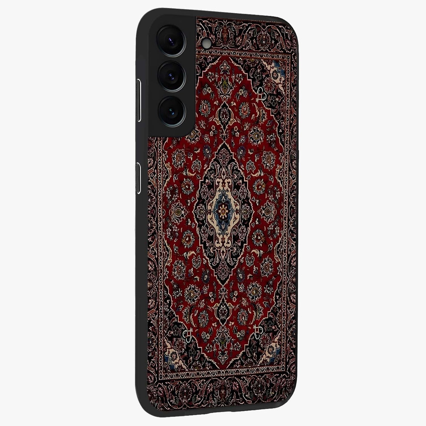 Heritage Carpet Royale Glass Case upright view showcasing detailed ornamental artwork with luxurious traditional theme.