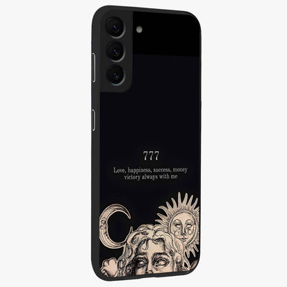 Mystic Victory Aura Glass Case upright view showcasing powerful victory themed artwork with spiritual energy vibe.