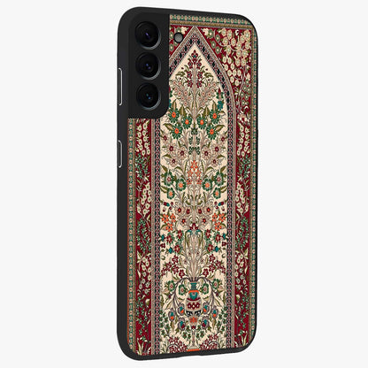 Persian Inspired Glass Case upright view showcasing decorative Persian artwork with rich heritage theme.