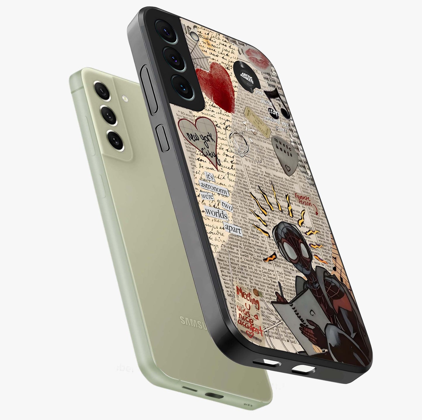City Dream Sketch Glass Case displayed in angled mockup highlighting minimal city illustration with aesthetic sketch style.