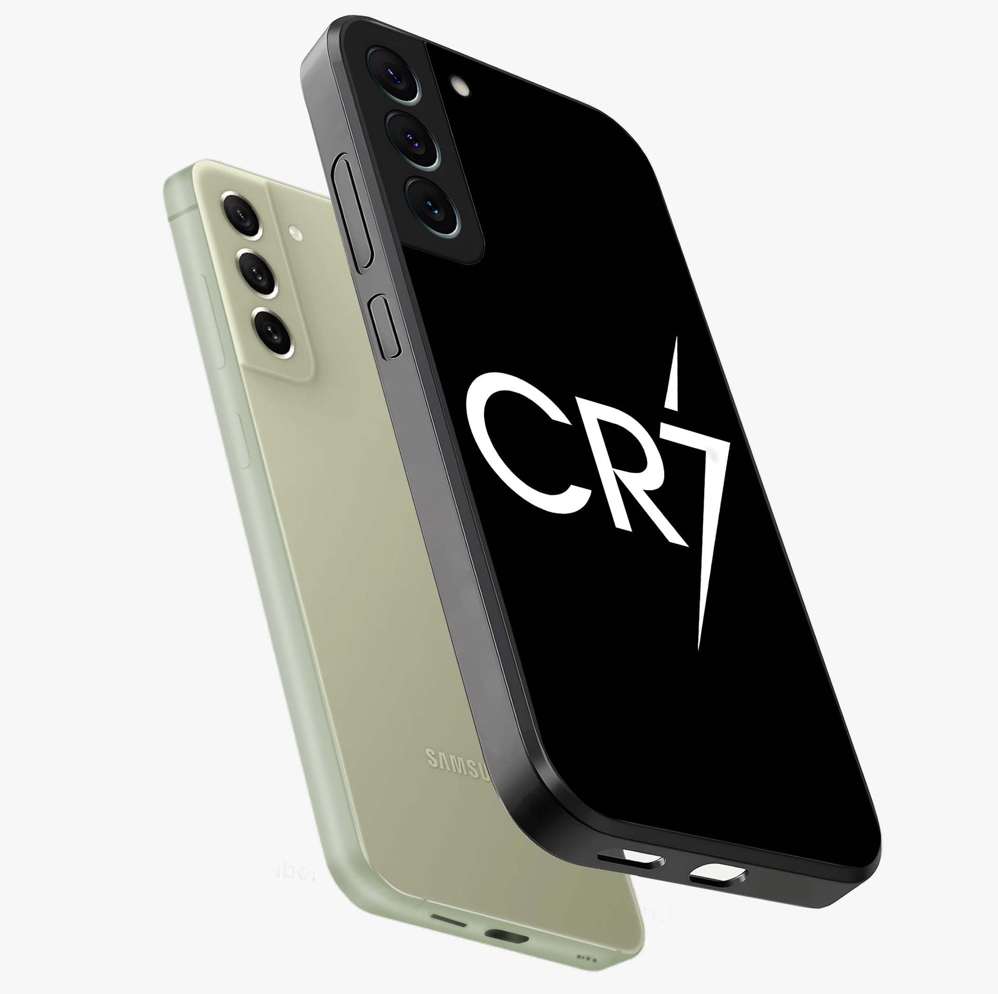 Cr7 Elite Strike Glass Case displayed in angled mockup highlighting powerful sports graphic with bold athletic theme.