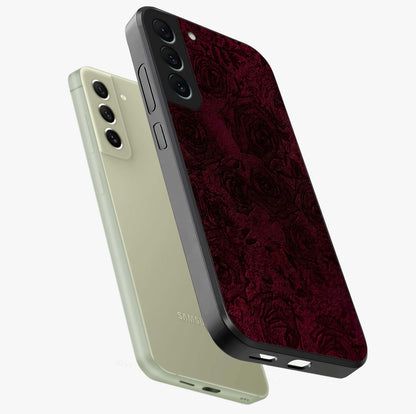 Crimson Fade Flow Glass Case displayed in angled mockup highlighting smooth gradient design with modern aesthetic style.