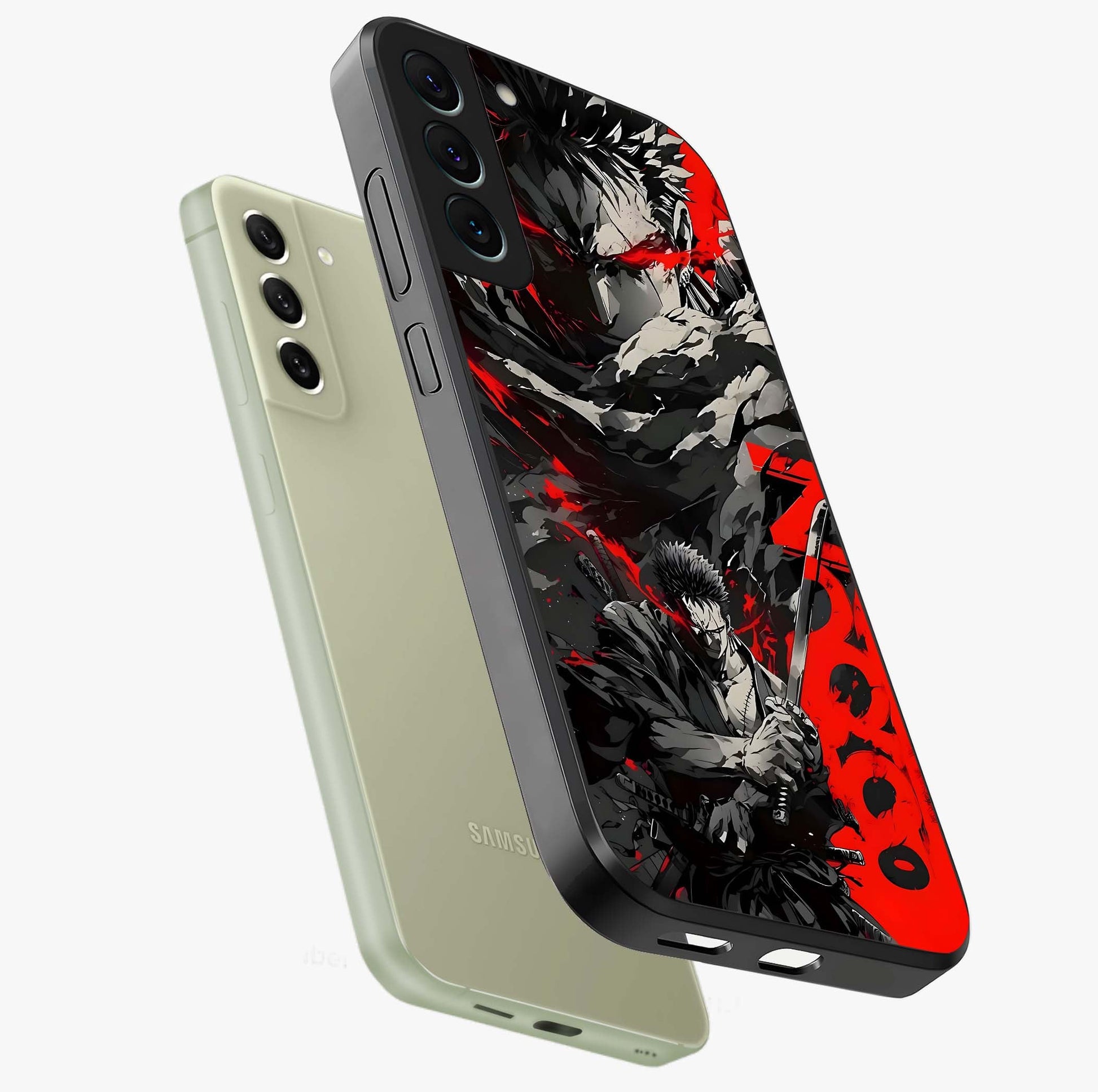 Demon Sword Resolve Glass Case displayed in angled mockup highlighting powerful demon sword illustration with dark fantasy aesthetic.