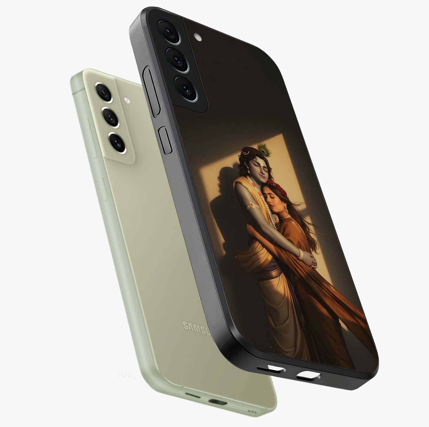 Divine Eternal Love Glass Case displayed in angled mockup highlighting elegant divine inspired design with peaceful aesthetic.