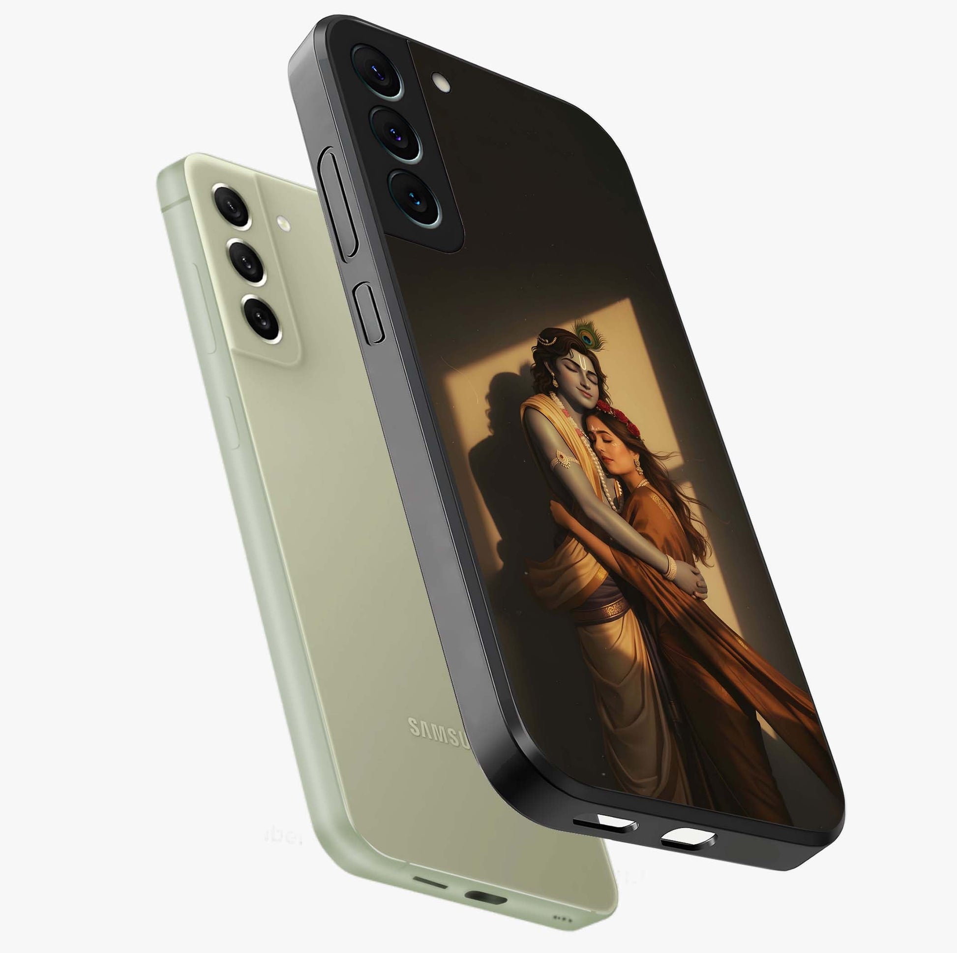Divine Eternal Love Glass Case displayed in angled mockup highlighting elegant divine inspired design with peaceful aesthetic.