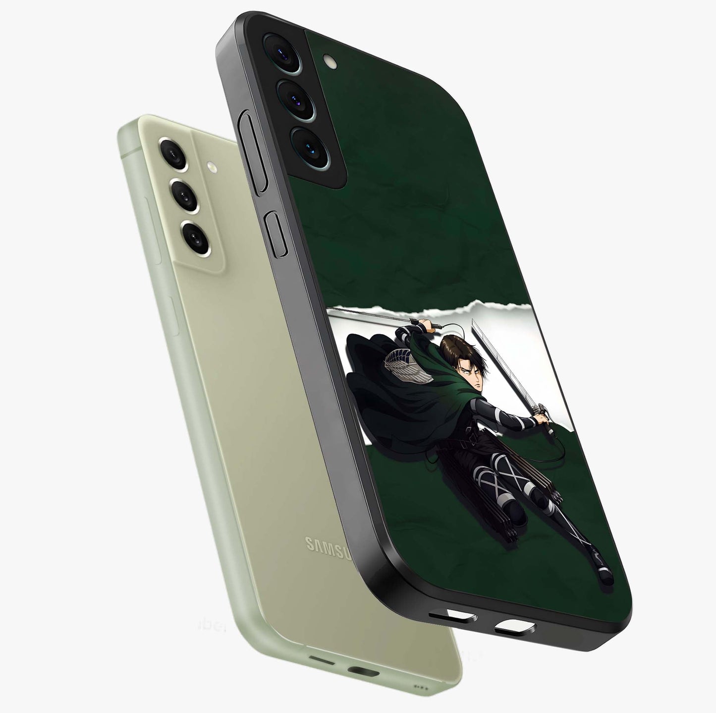 Emerald War Vanguard Glass Case displayed in angled mockup highlighting intense battle inspired design with emerald tone aesthetic.