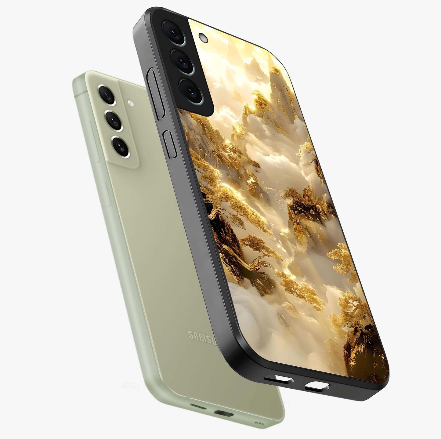 Gates Of Illumination Glass Case displayed in angled mockup highlighting radiant portal inspired design with fantasy aesthetic.