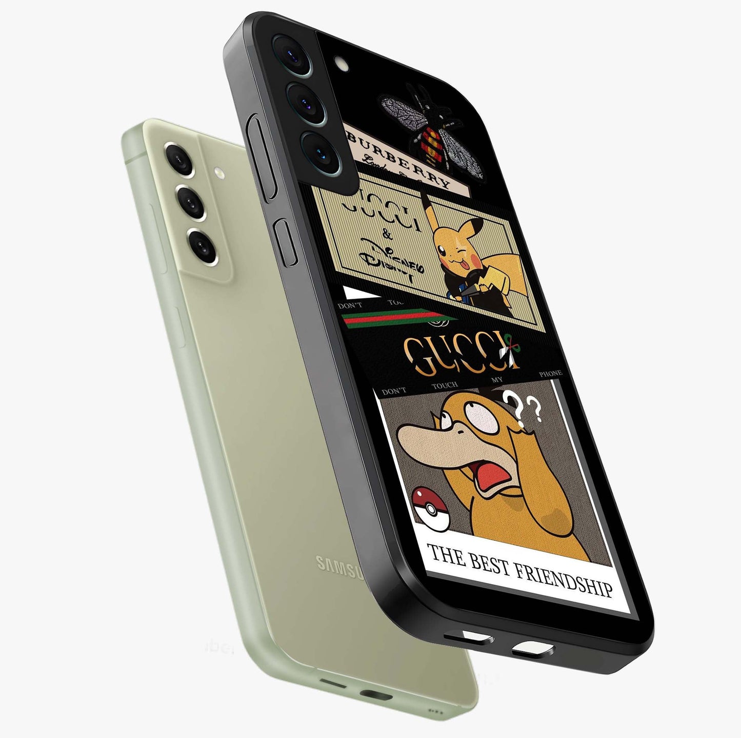 Gucci Play Mashup Glass Case displayed in angled mockup highlighting stylish fashion mashup design with bold aesthetic.