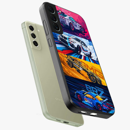 JDM Sports Car Glass Case displayed in angled mockup highlighting sleek Japanese racing car design with automotive aesthetic.