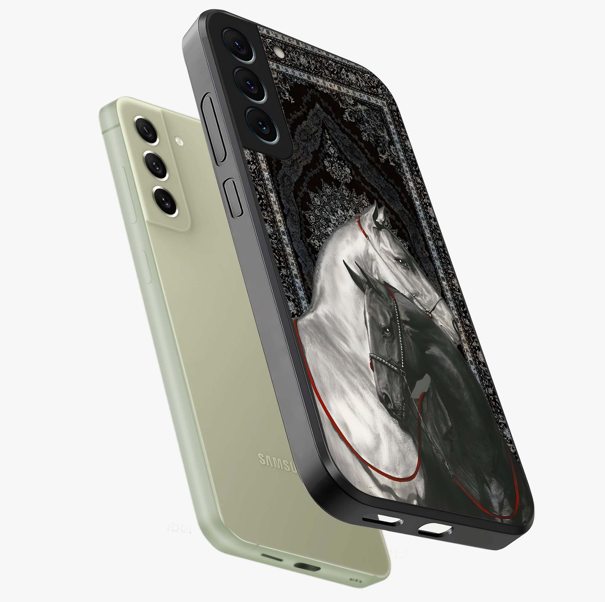 Majestic Ride Legacy Glass Case displayed in angled mockup highlighting sleek vehicle design with bold racing aesthetic.