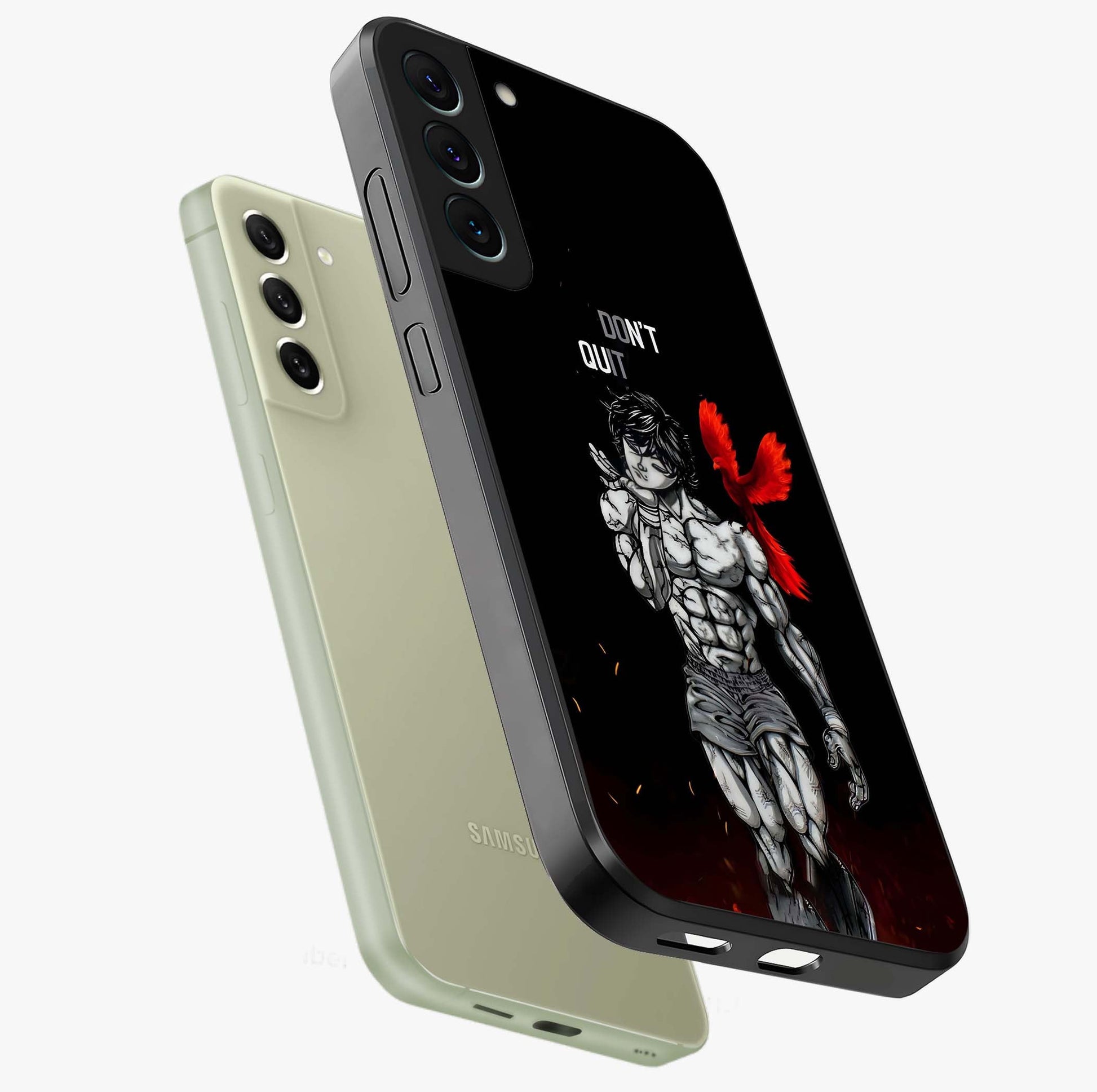 Rise Beyond Limits Glass Case displayed in angled mockup highlighting inspiring message design with modern aesthetic style.