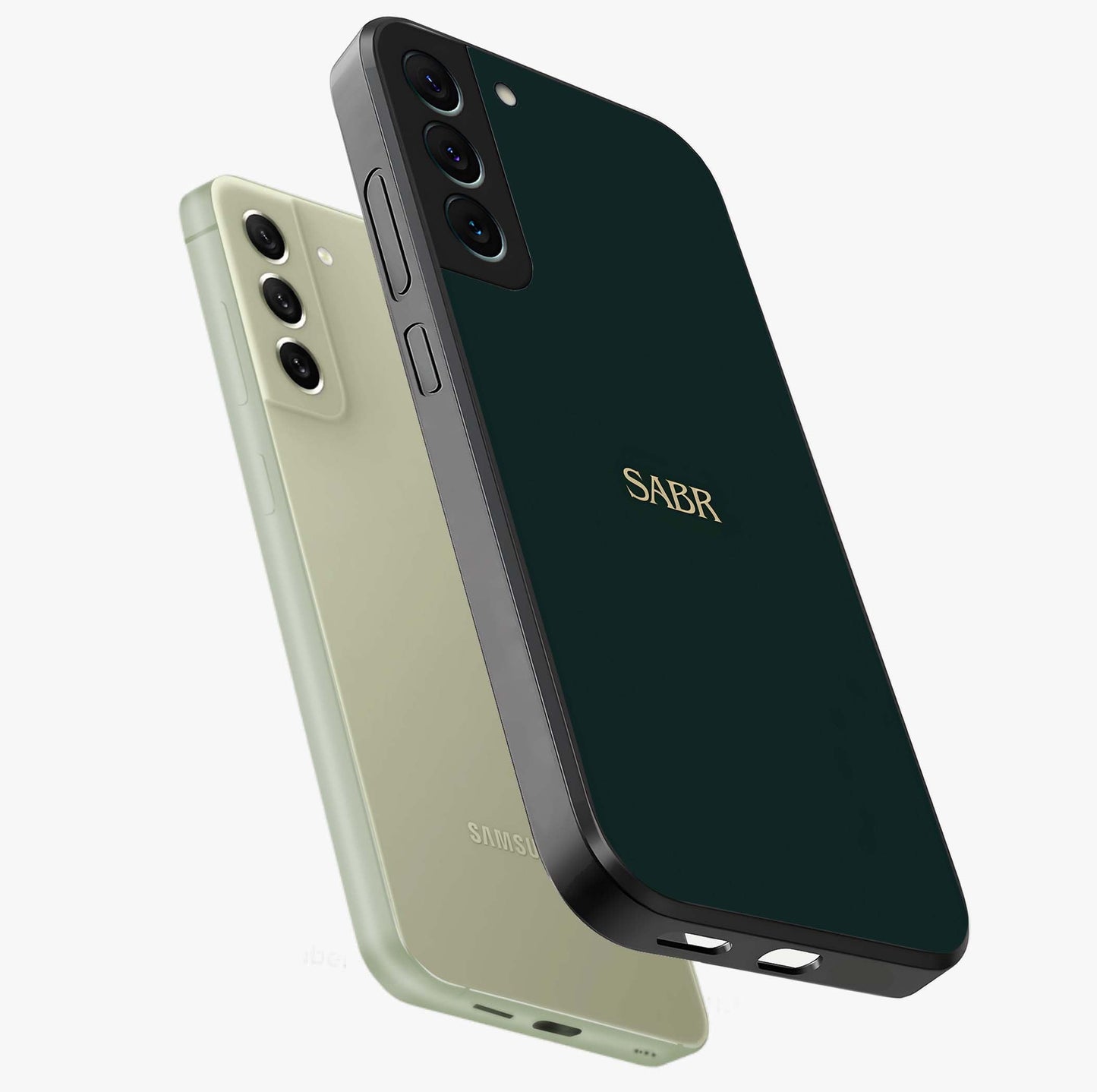 Sabr Minimal Patience Glass Case displayed in angled mockup highlighting simple inspirational design with clean aesthetic style.