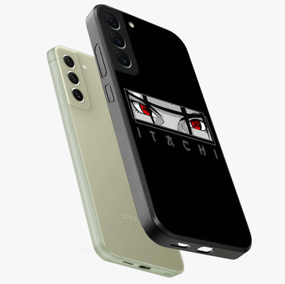 Scarlet Gaze Dominance Glass Case displayed in angled mockup highlighting intense visual design with bold scarlet aesthetic.