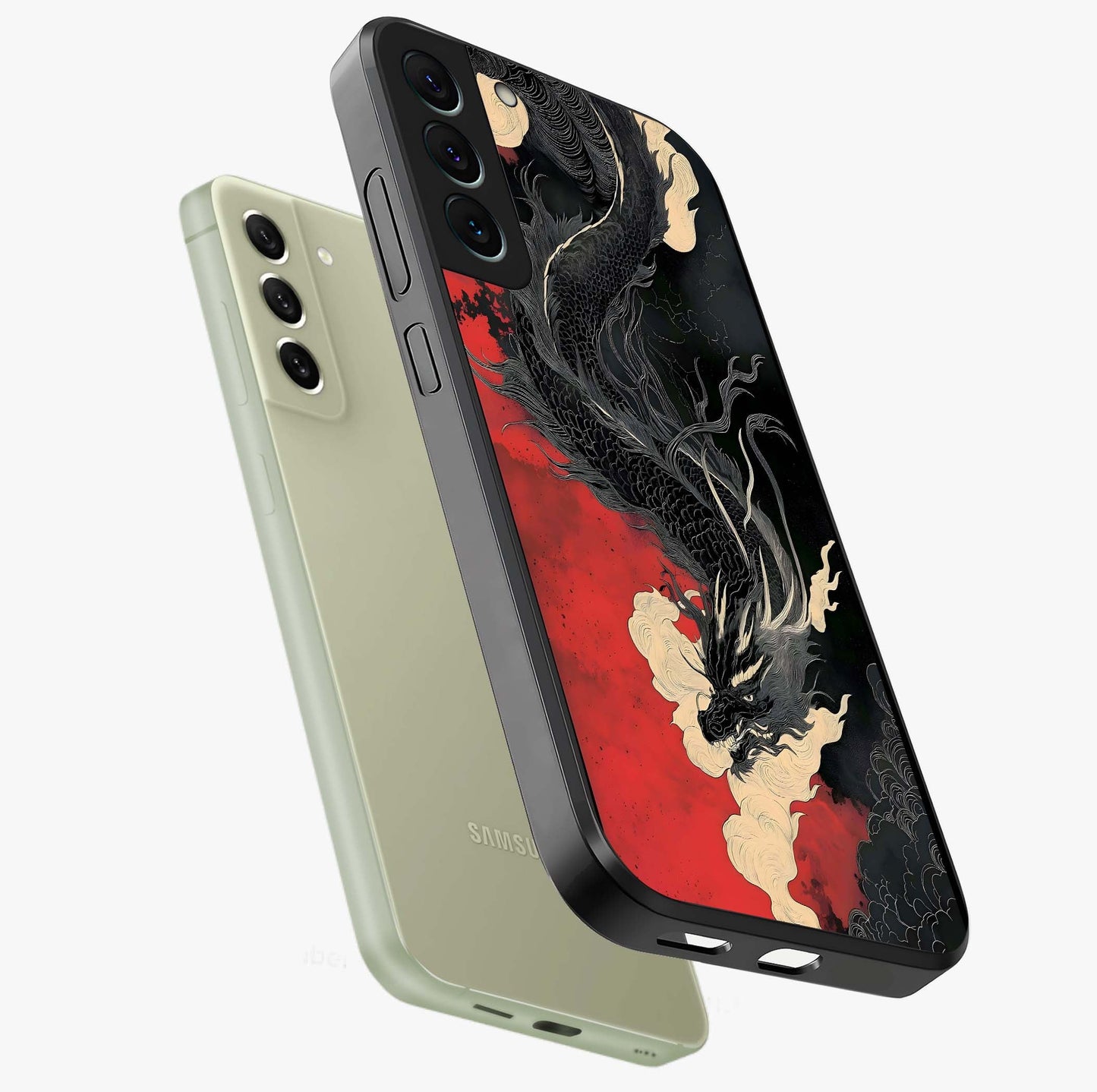 Shadow Dragon Fury Glass Case displayed in angled mockup highlighting powerful dragon illustration with dark fantasy aesthetic.
