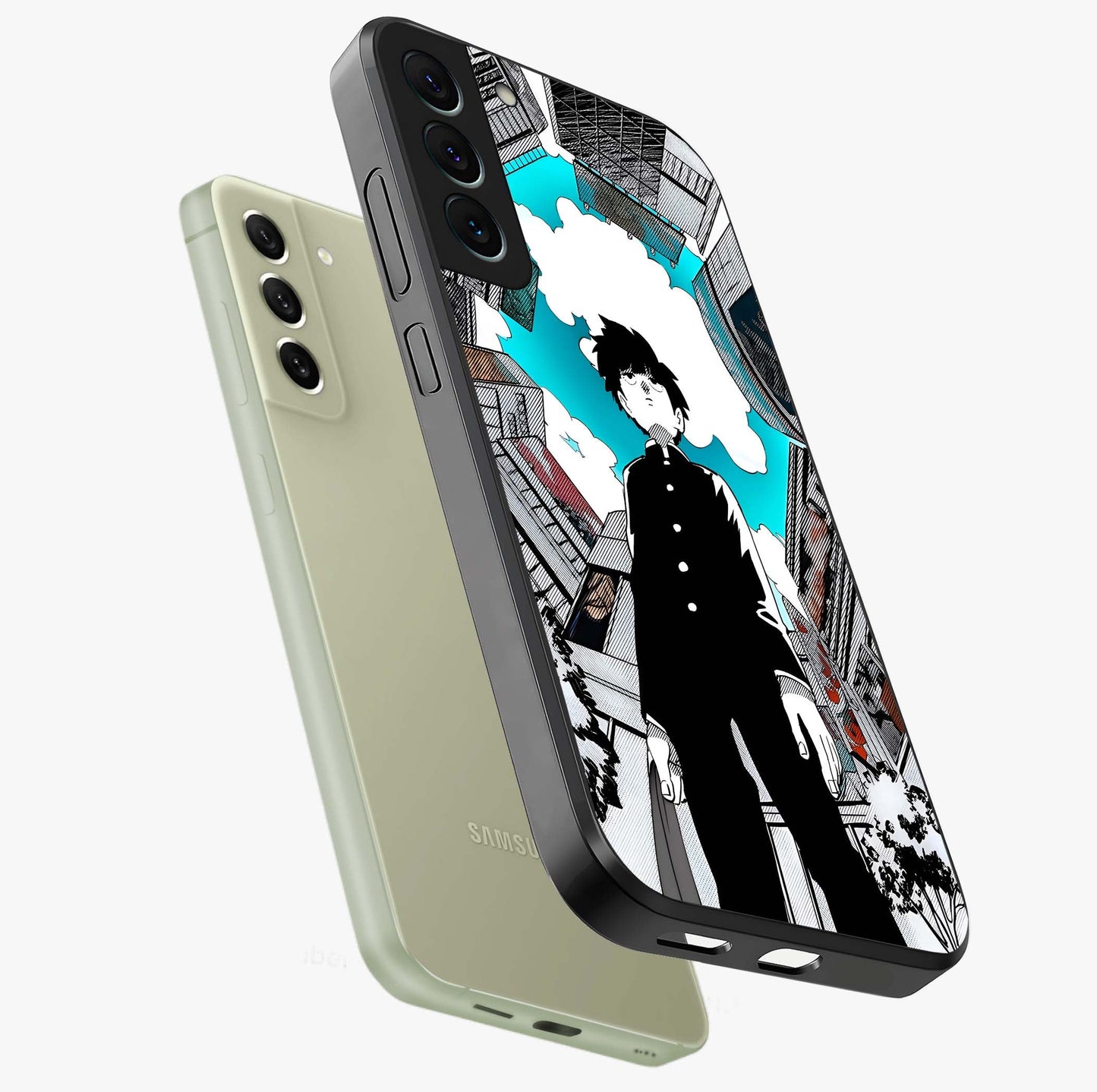 Silent Psychic Awakening Glass Case displayed in angled mockup highlighting spiritual awakening design with cosmic aesthetic.