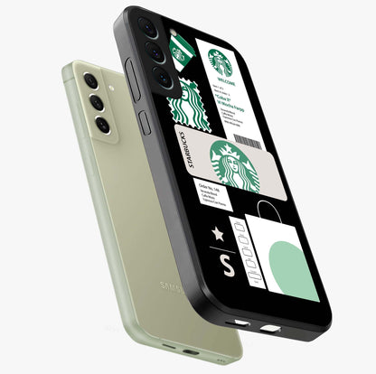 Starbucks Mocha Glass Case displayed in angled mockup highlighting stylish mocha themed design with cozy café aesthetic.