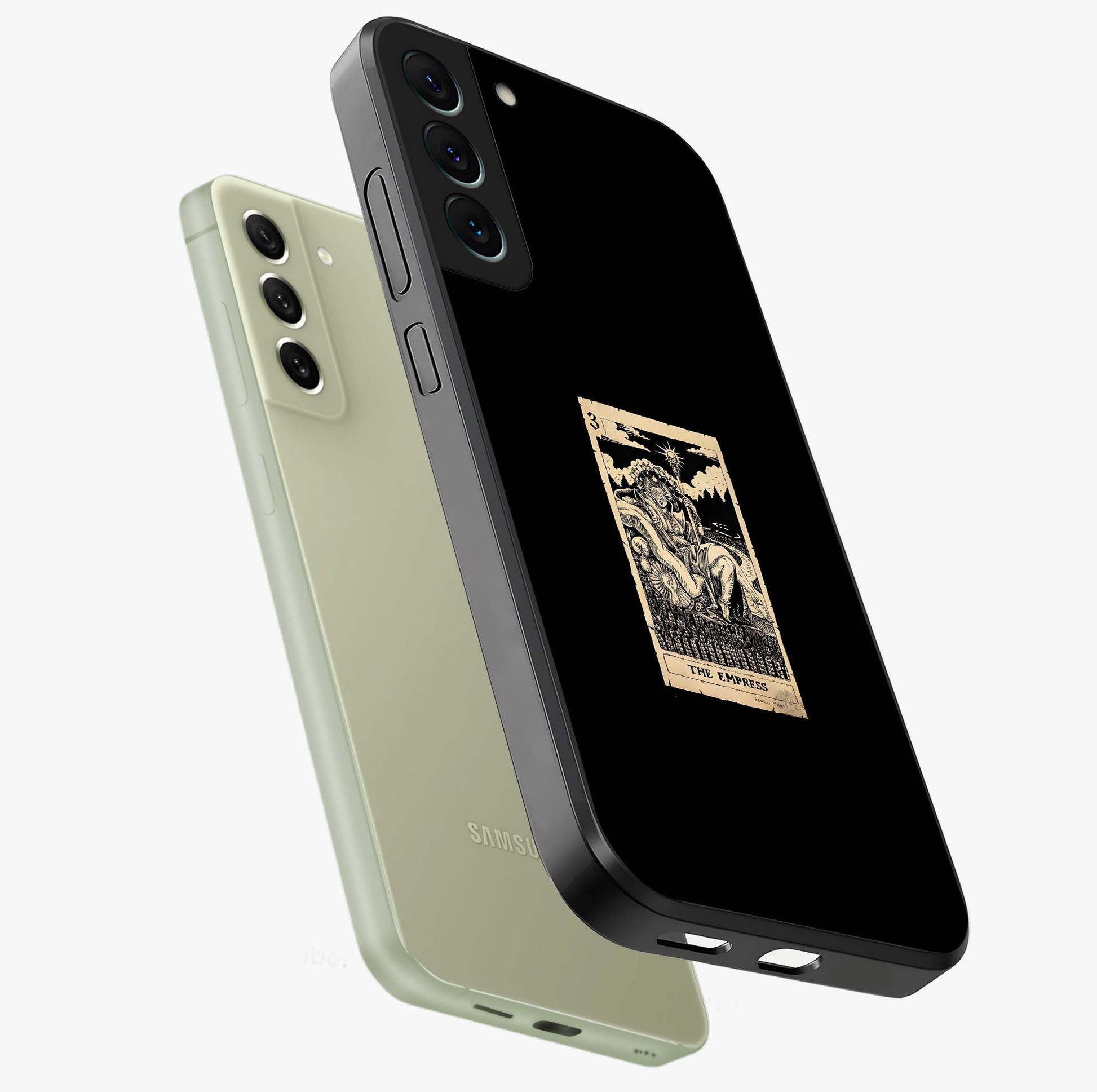 The Empress Glass Case displayed in angled mockup highlighting elegant royal design with majestic aesthetic style.