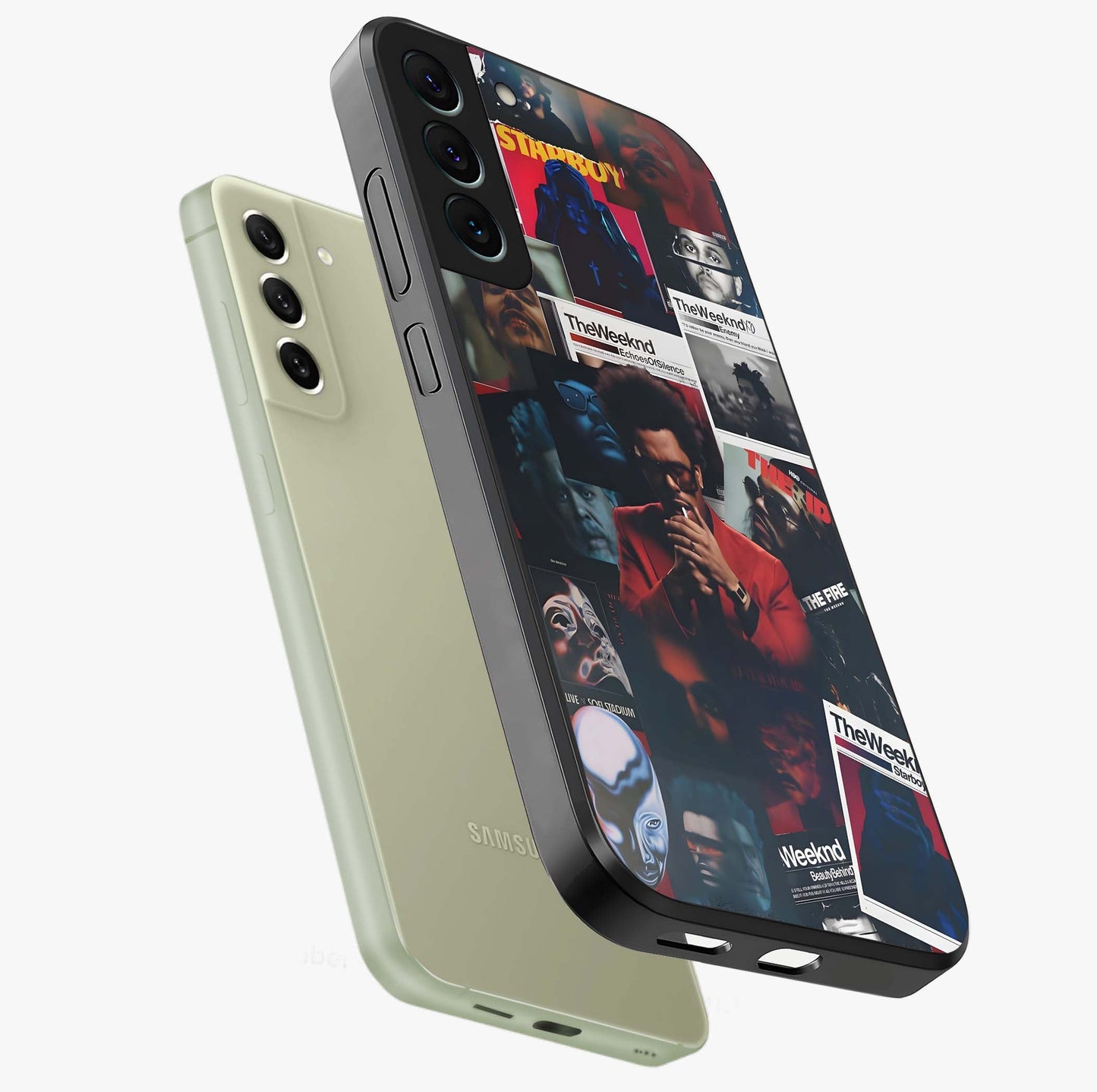 The Weeknd Glass Case displayed in angled mockup highlighting stylish pop culture inspired design with modern aesthetic.