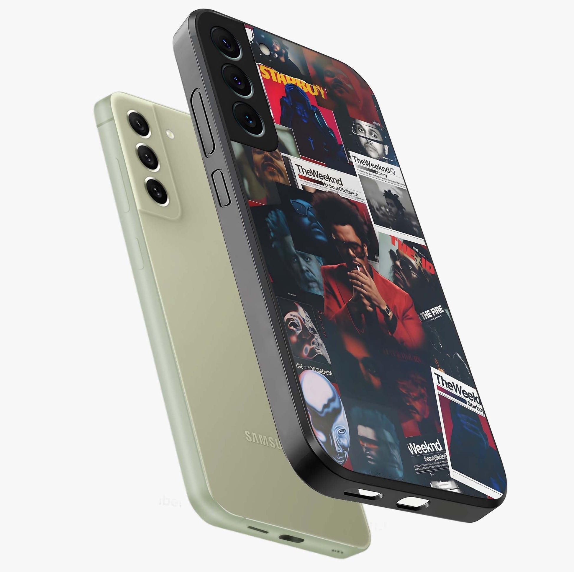 The Weeknd Glass Case displayed in angled mockup highlighting stylish pop culture inspired design with modern aesthetic.