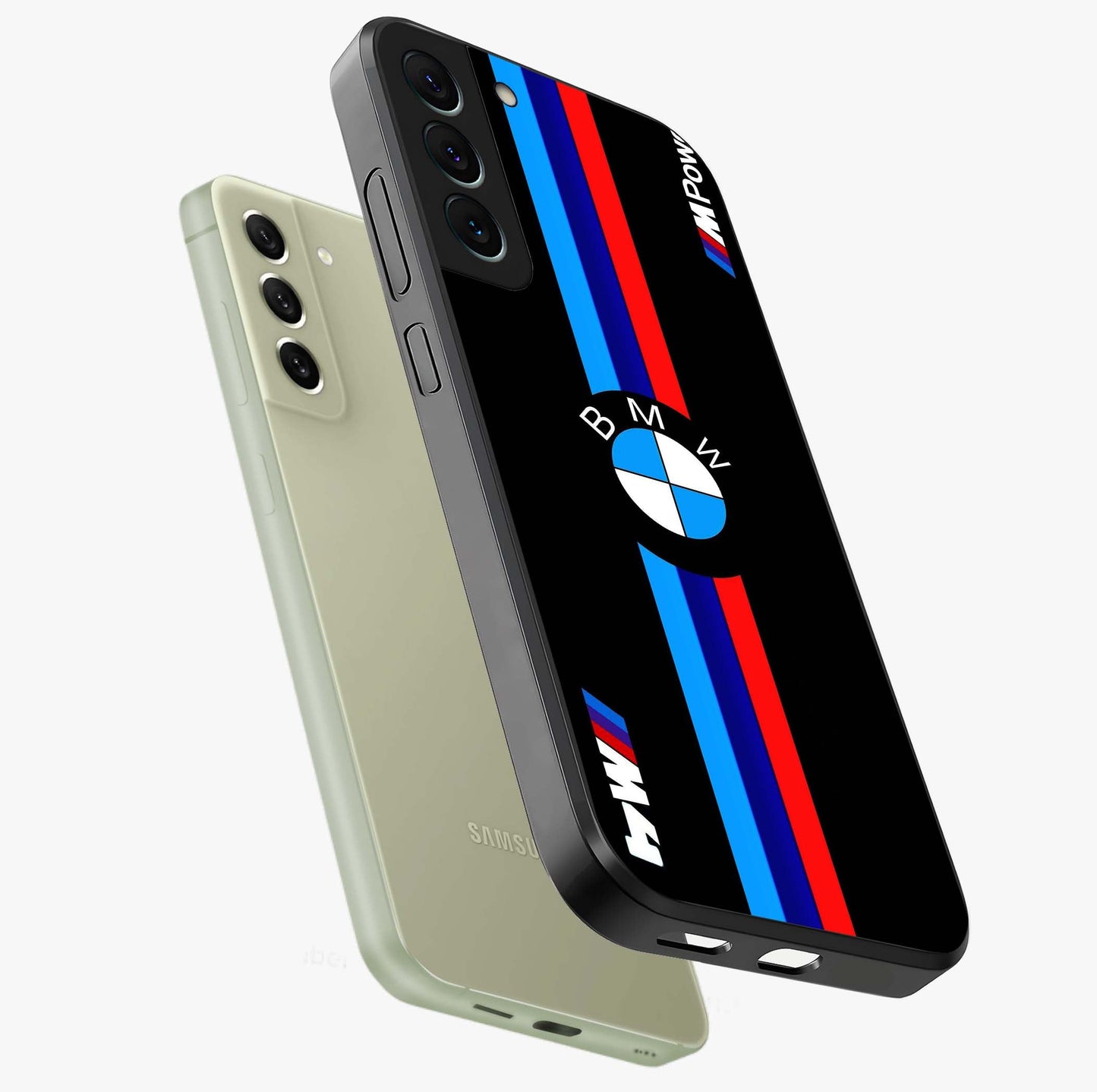 Turbo BMW Beast Glass Case displayed in angled mockup highlighting sleek racing car design with bold automotive aesthetic.